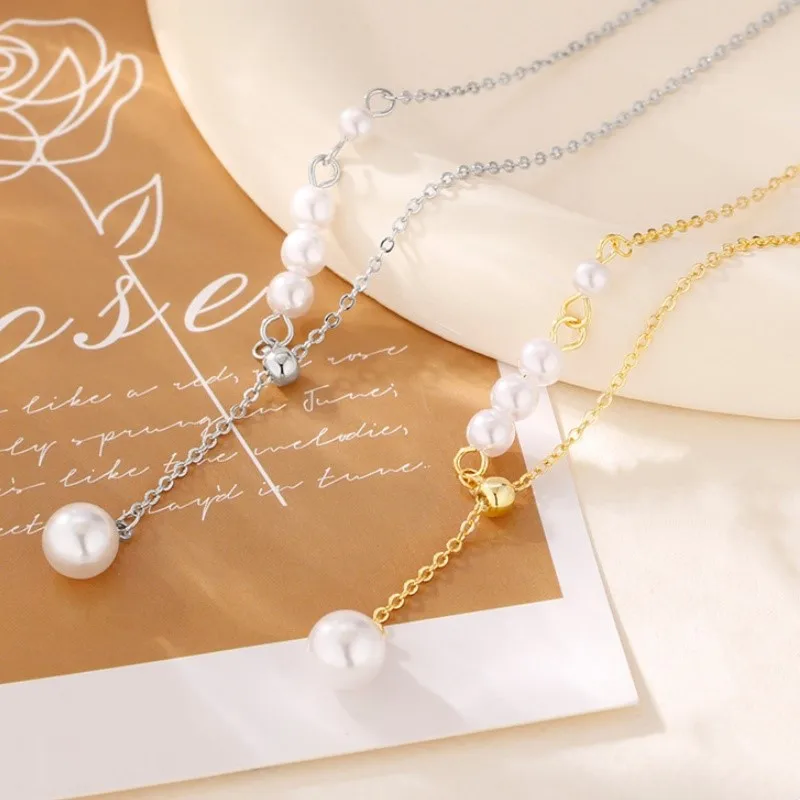 Vintage Imitation Pearl Tassel Pendant Necklace for Women Personality Trendy Party Jewelry Accessories Birthday Gifts