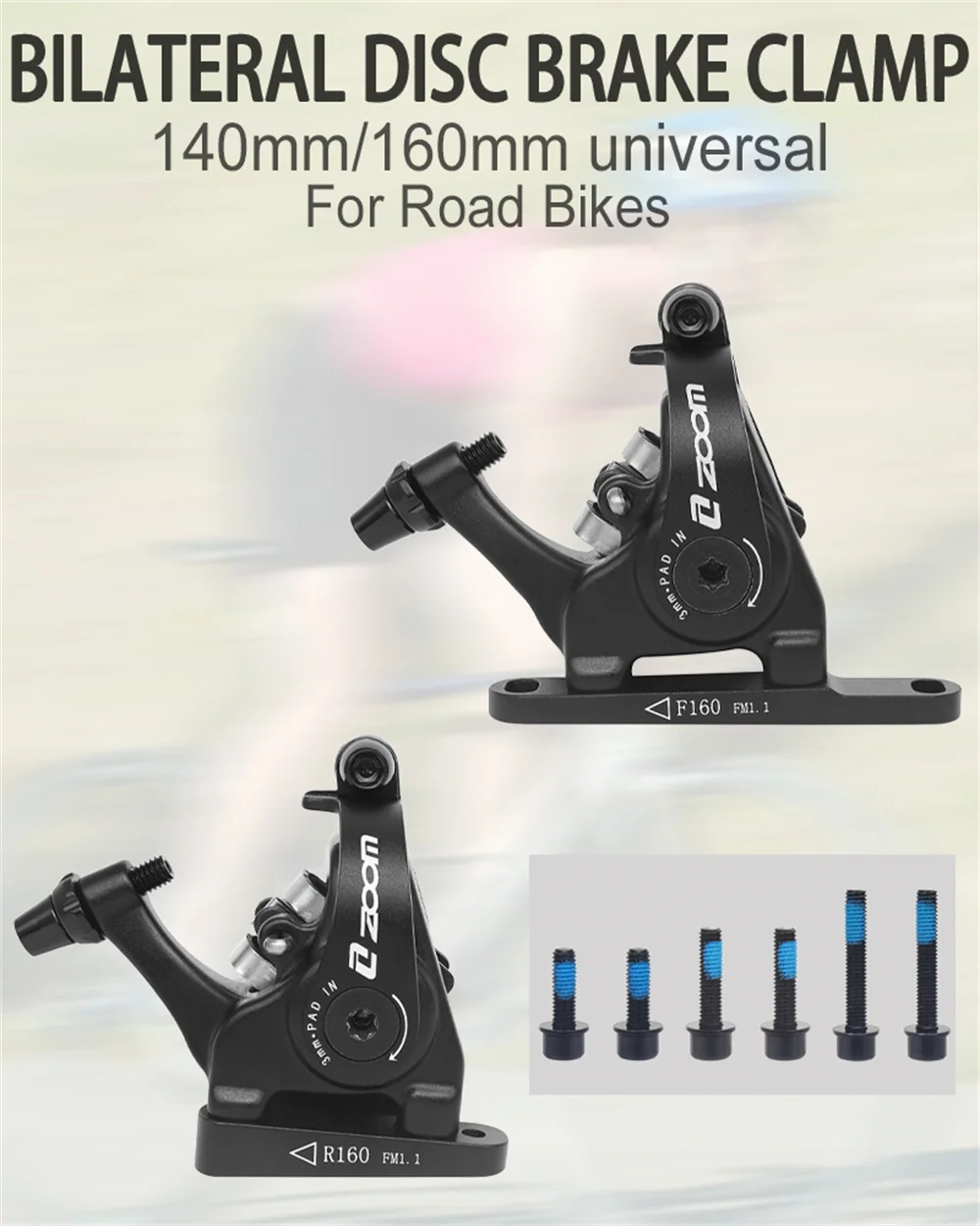 Description Picture 2 of itemZOOM DB700 Mechanical Caliper Road Bike Brakes for Racing Bicycle Disc Brake Caliper Piston Line Pull for Rotor 140/160mm