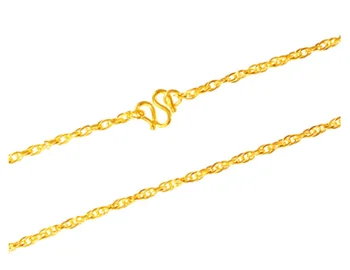 24k real gold necklace for women 999 gold chain necklaces 42cm wedding jewelry 4