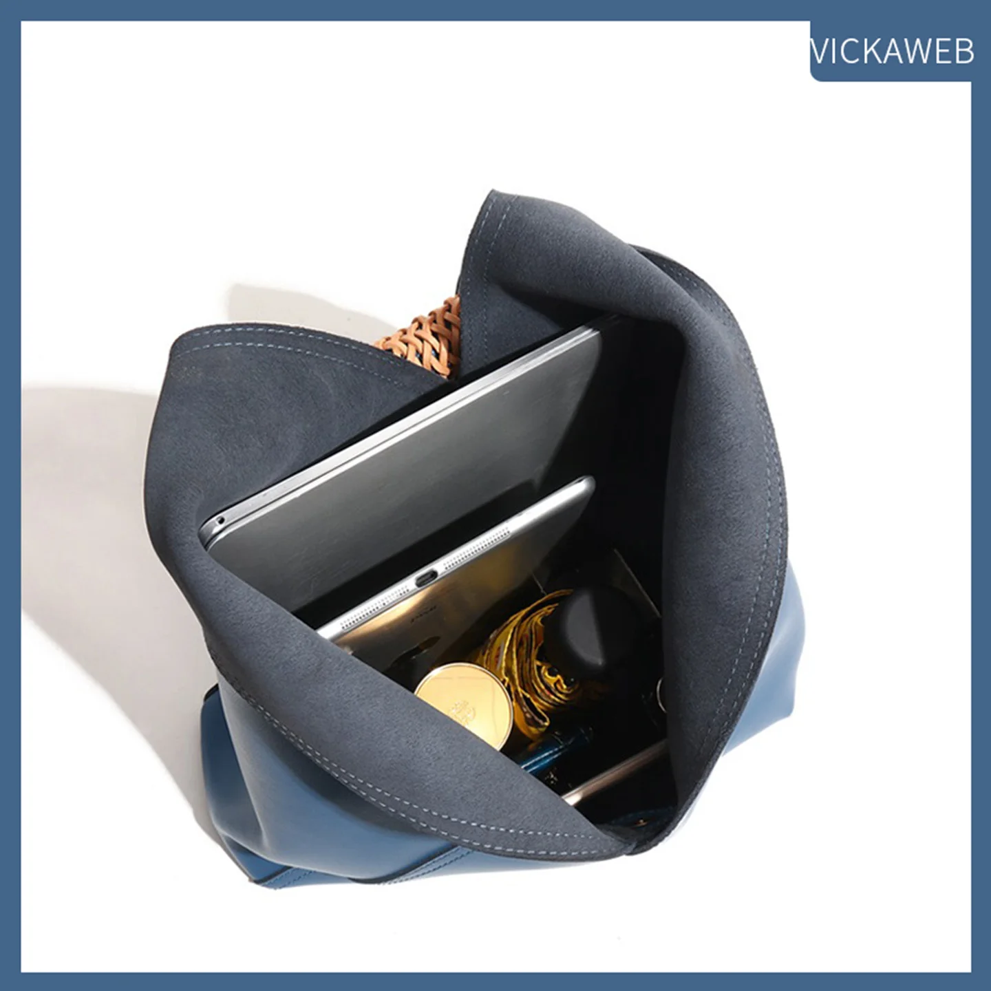 Borse a Spalla da Donna in Vera Pelle 100%, Borsa a Secchiello Femminile alla Moda, Shopper di Design, Borse a Mano di Marca Trendy - immagine 6