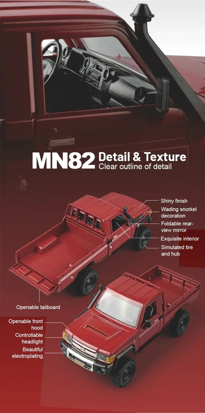 1:12 Full Scale Mn82pro Remote Controlled Climbing Off-Road Vehicle  4wd For Toyota Lc79 Simulation Rc Model Children Toy Rc Car 4