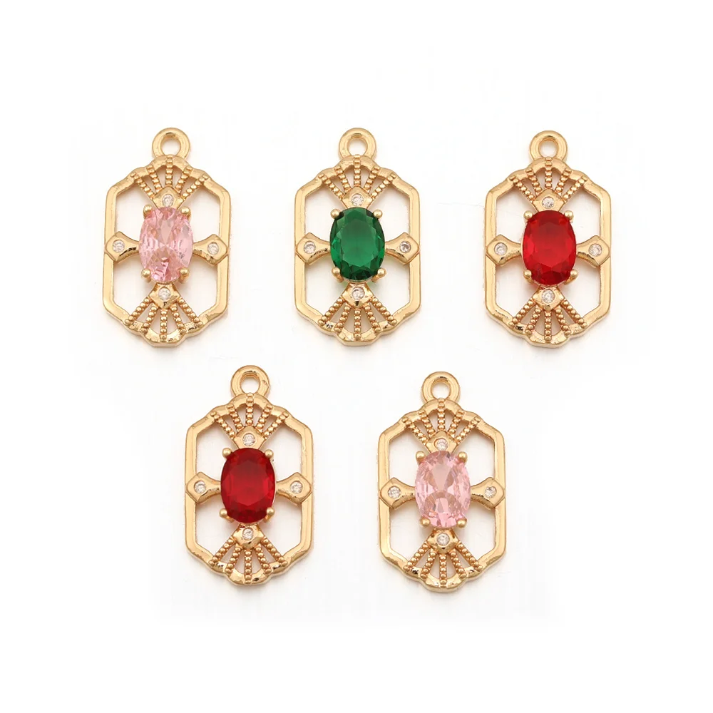 Cordial Design 12*21MM 50Pcs Jewelry Findings & Components/Rhinestone Pendant/Geometry Shape/Hand Made/DIY Making/CZ Charms - cordial