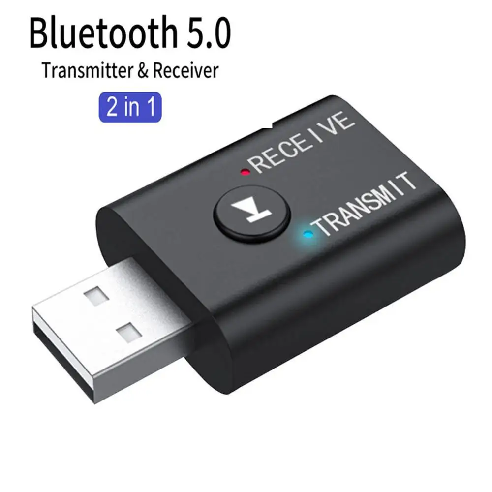 BT5.0 Bluetooth Adapter Wireless Audio Receiver and Transmitter Dual Function Bluetooth 5.0 USB Dongle For Speaker Headset Car