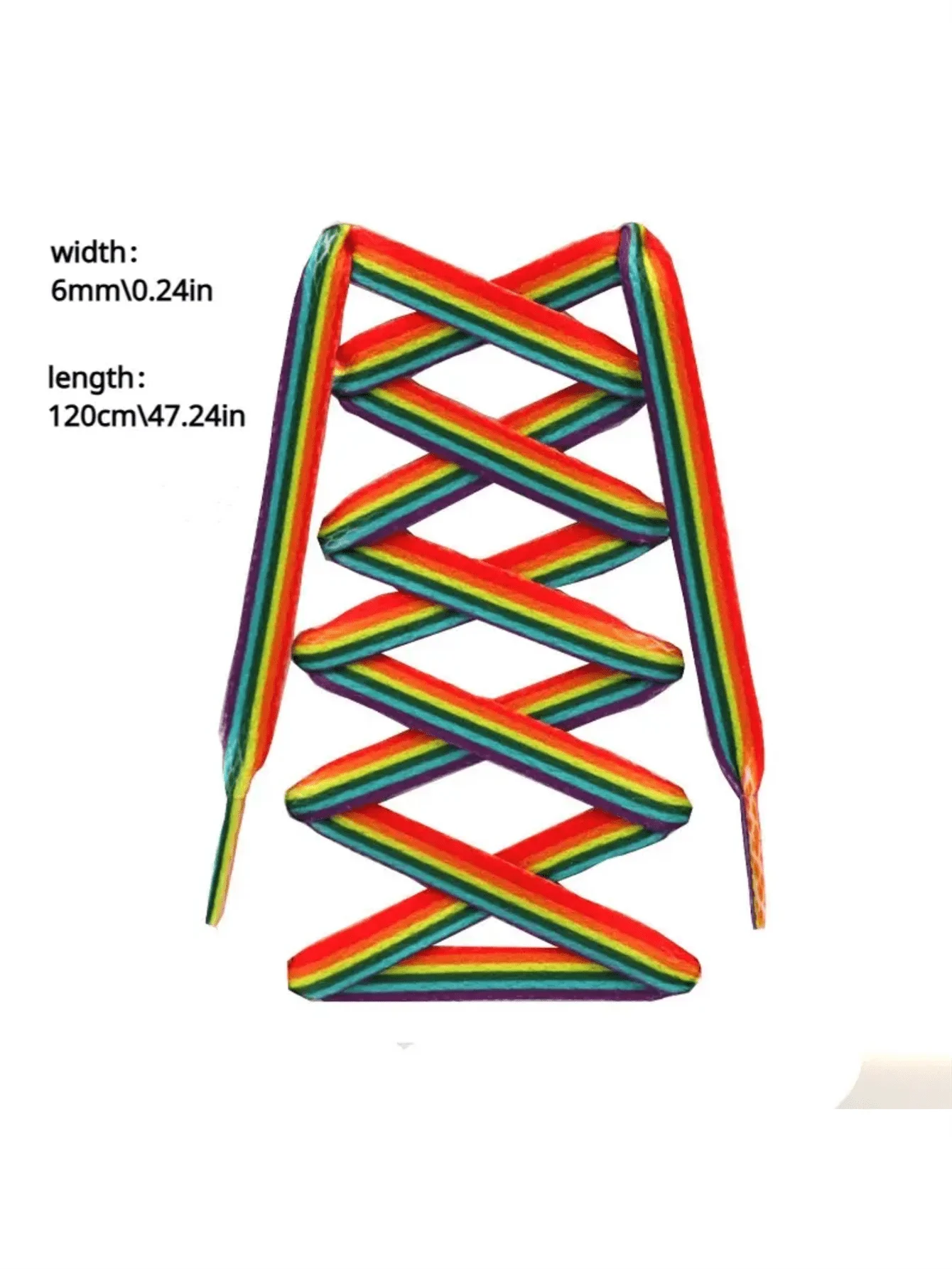 1 Paar 120 cm Universal-Schnürsenkel mit Regenbogen-Farbverlauf, bunte vertikale Streifen, Y2K-Mode-Schnürsenkel für Turnschuhe, Segeltuch, Sportschuhe – Detail 5