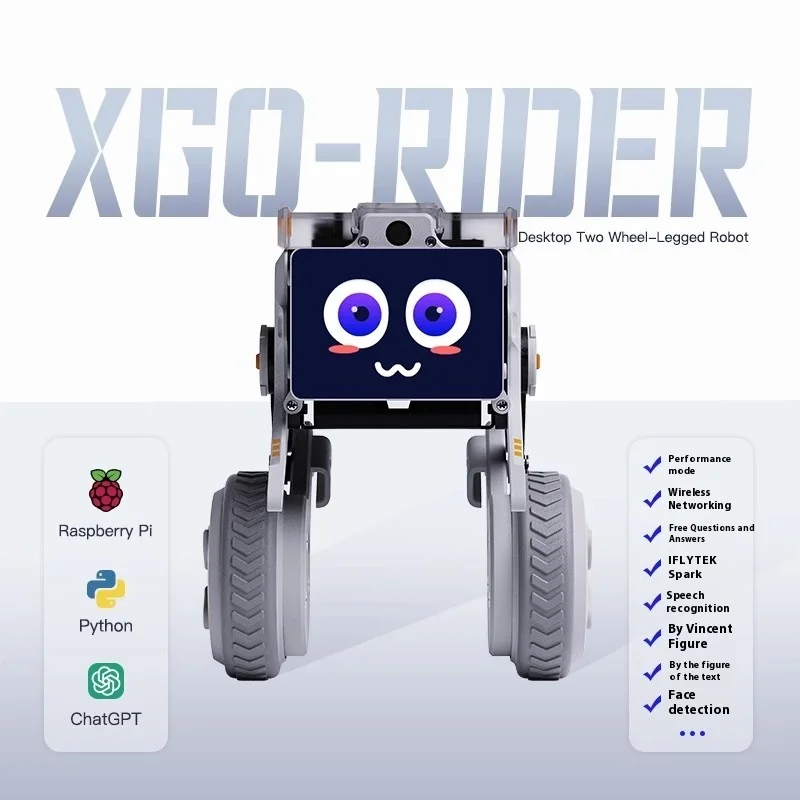 XGO Rider Robot Desktop AI Wheel-Legged Robot Omni Directional Self-Balancing Raspberry Pi Electronic Pet AI with Custom