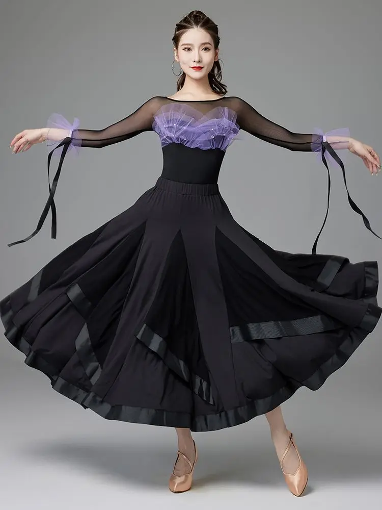 New National Standard Dance Dress Modern Waltz Dance Performance Costume Social Big Swing Skirt