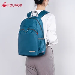 Fouvor 2023 Summer Oxford Computer Backpack for Women Lager Outdoor Zipper Travel Bags Canvas Teenager Girls School Bags 2587-11