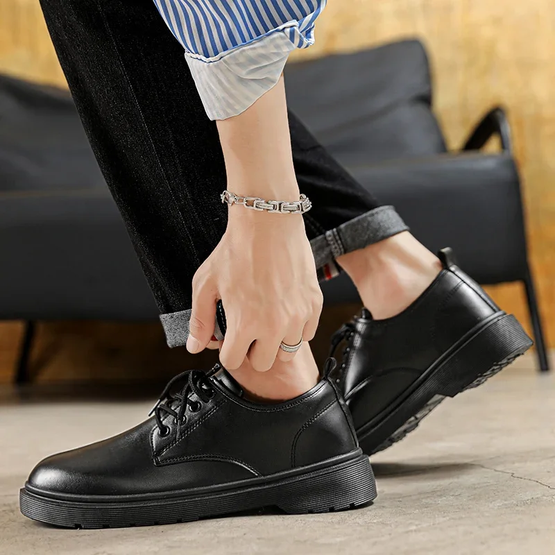 Leather Mens Casual Shoes Breathable Lace-Up Handmade Shoes Hot Sale Brand Classic Business Men Dress Shoes Flats Moccasins 6