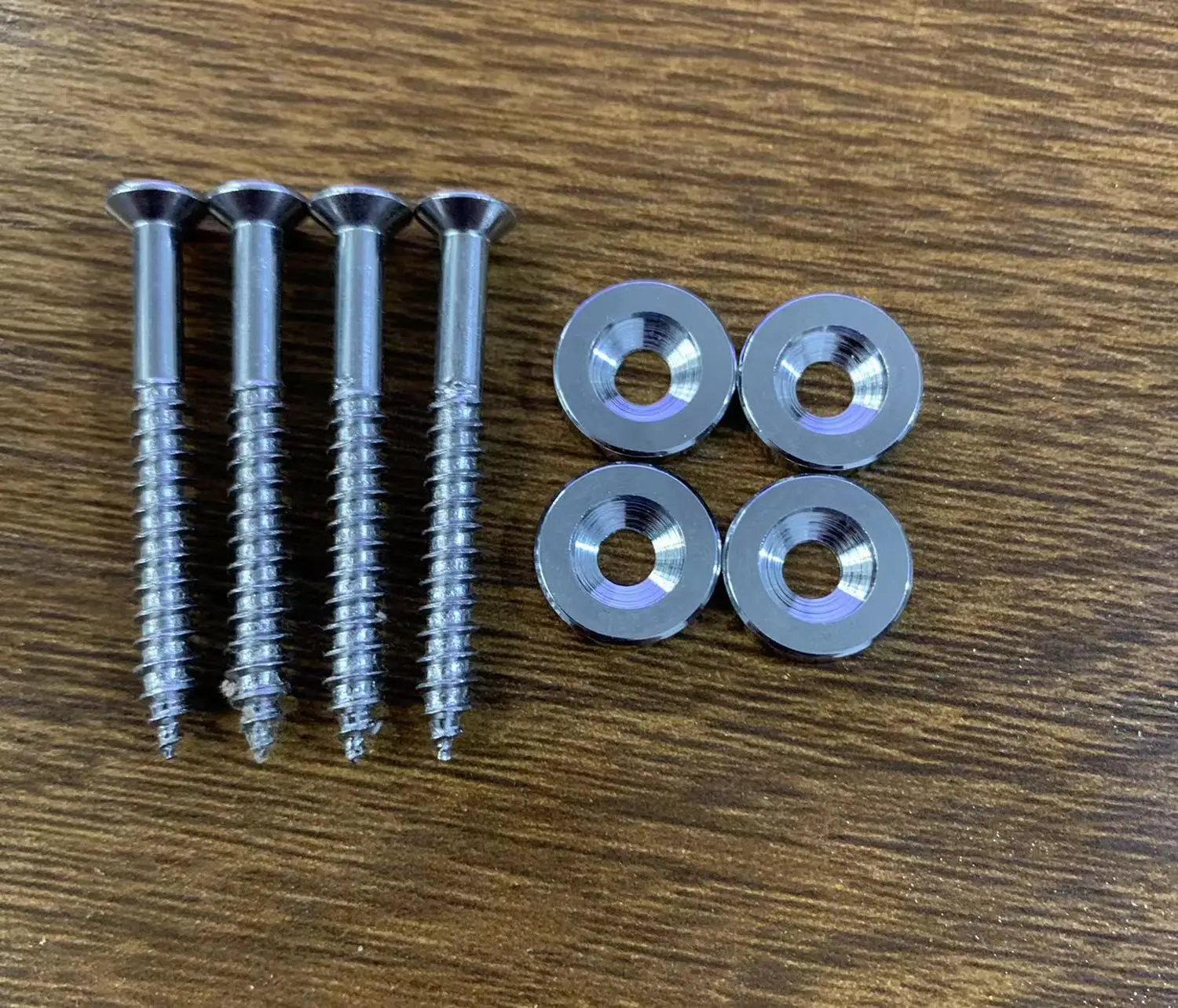 4pcs neck joint brass bushings with screws for electric guitar and bass