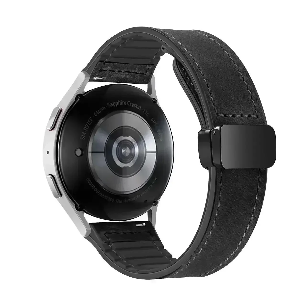 Dual-Material Magnetic Comfort Strap, 20mm/22mm, Leather & Silicone