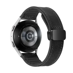 Dual - Material Magnetic Comfort Strap, 20mm/22mm, Leather & Silicone - 22MM COROS APEX 2Pro (Black)