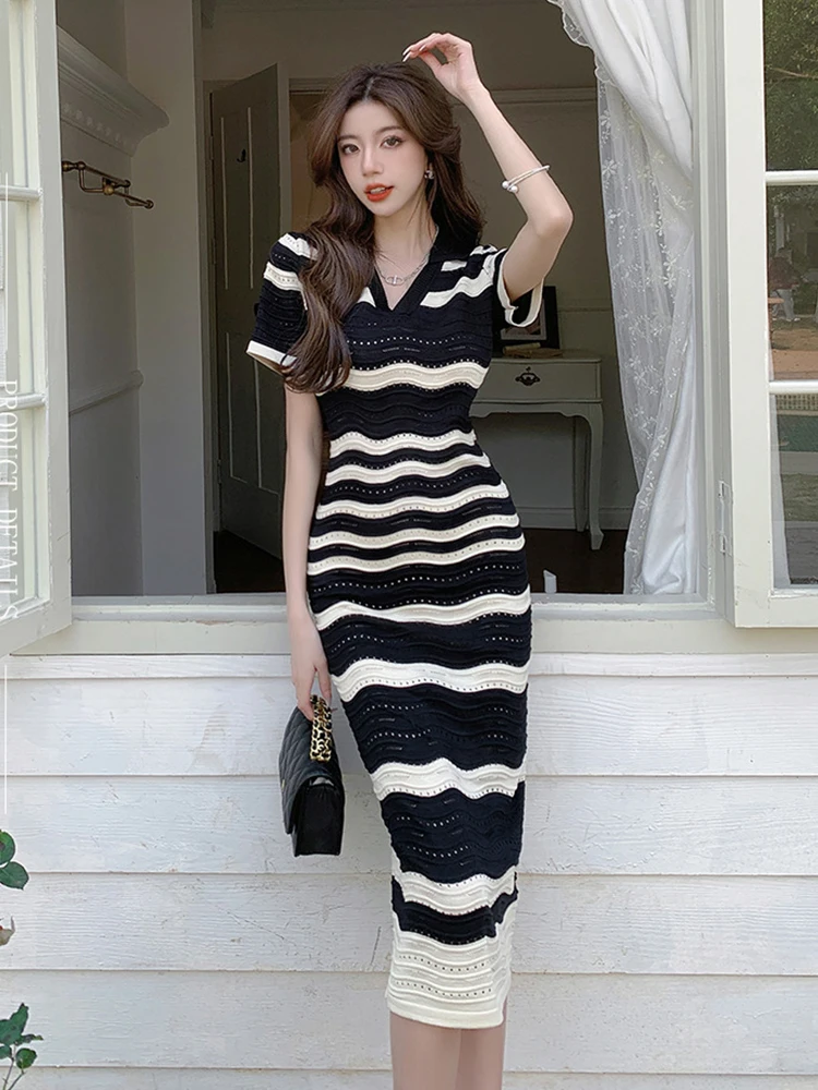 Las Mejores Ofertas En Vestidos Para Mujer Plus De Manga Larga A Rayas | EBay