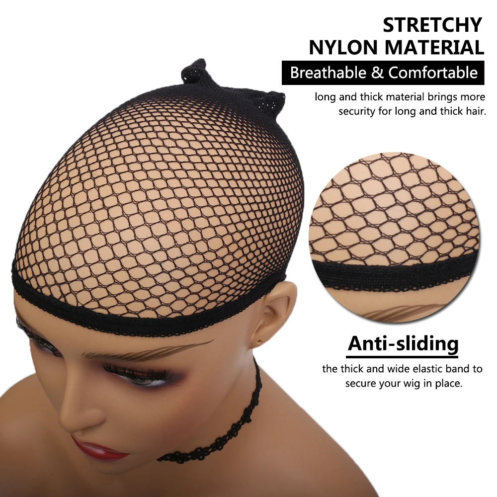 Wig Cap Stretchable Mesh Snood Hairnet for Wig 2Pcs/Pack