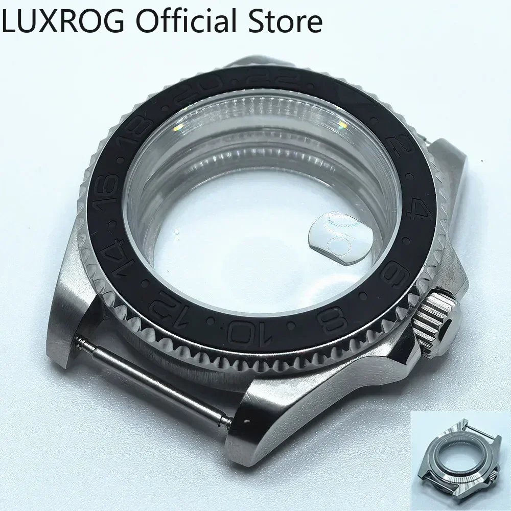 Stainless Steel 40MM Black Blue Ceramic Insert Watch Case