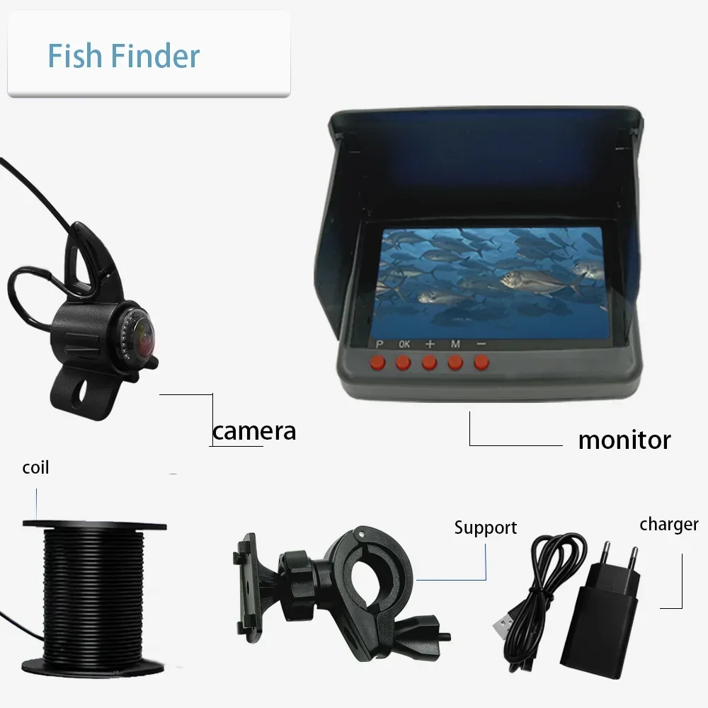 SY5A 4K 5inch Monitor Camera Kit with DVR Portable Underwater Fishing Camera 20M
