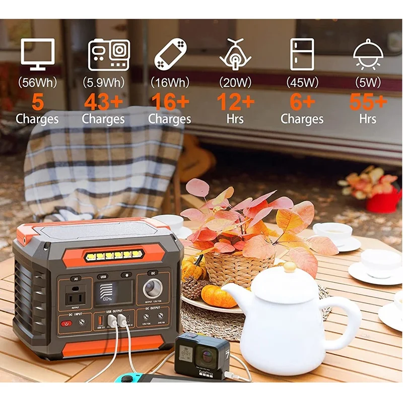 300W 220V 288Wh Home Solar Power Generator Outdoor Portable Power Station With Solar Panel