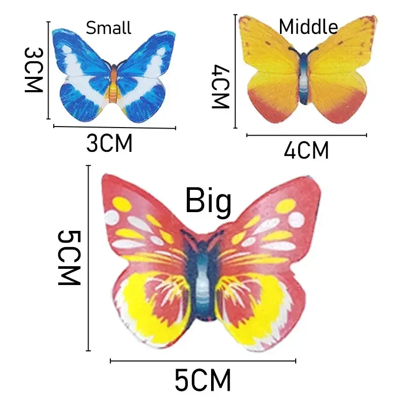 Butterfly Flower Shape Cake Decoration Glutinous Wafer Paper Dessert Toppers Happy Birthday Party Decor