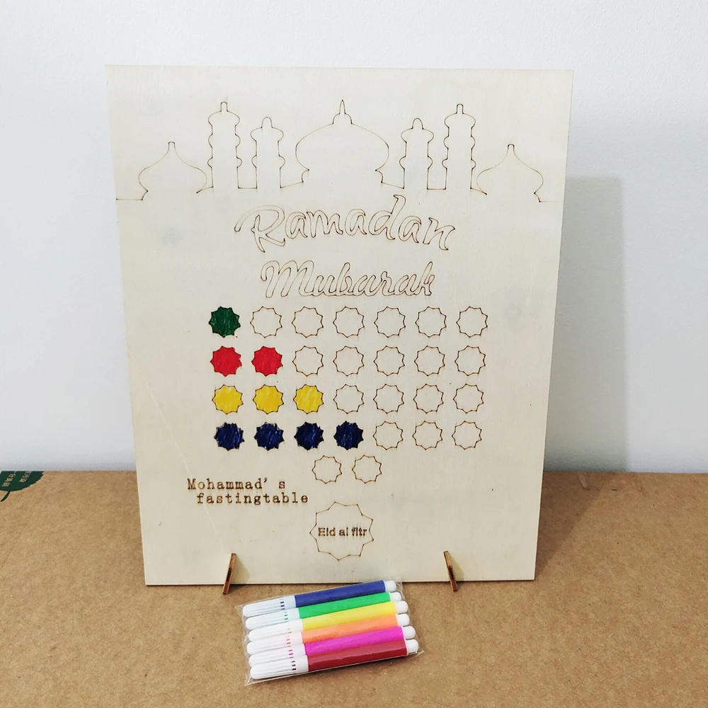 라마단 카운트 다운 달력 DIY 그래피티 그리기 달력, Eid 무바라크 장식, 카림 라마단 장식, 가정 이슬람 무슬림