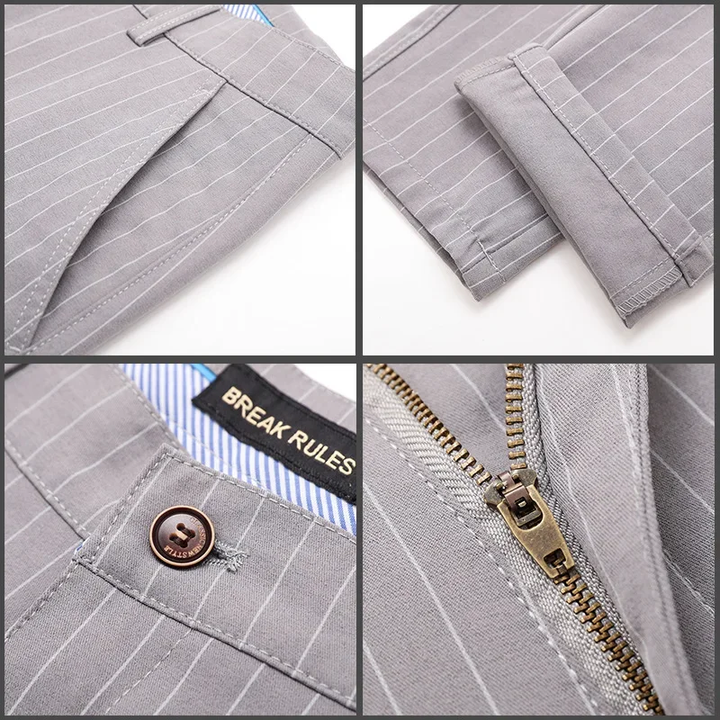 2024 Autumn New Men's Bamboo Fiber Casual Pants Classic Style Business Fashion Grey Stretch Cotton Trousers Male Brand Clothes 6