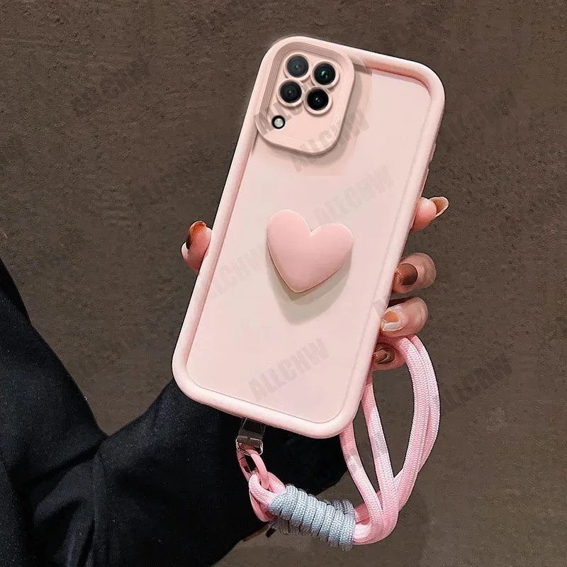 Love Heart Hand Strap Full Package Phone Case Cover