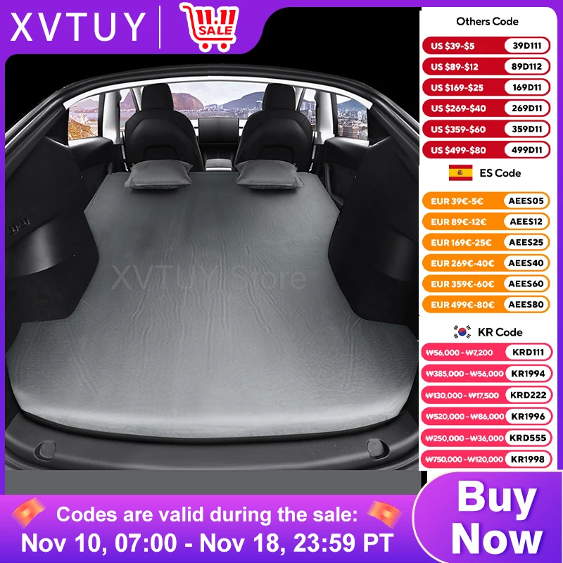 Car Mattress Inflatable For Tesla Model Y 3 Camping Mattress Outdoor Travel Air Bed Mat Cushion Folding Portable Flocking Pad