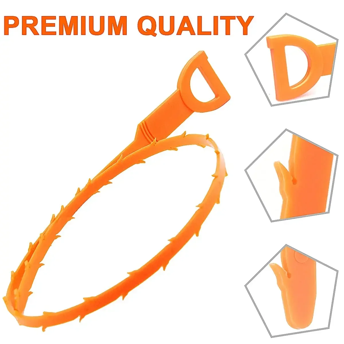 Heavy Duty Drain Snake Clog Remover Tool 60 Inch Sink Snake for Hair Sewer Kitchen Bathroom Pipe Dredger Cleaning