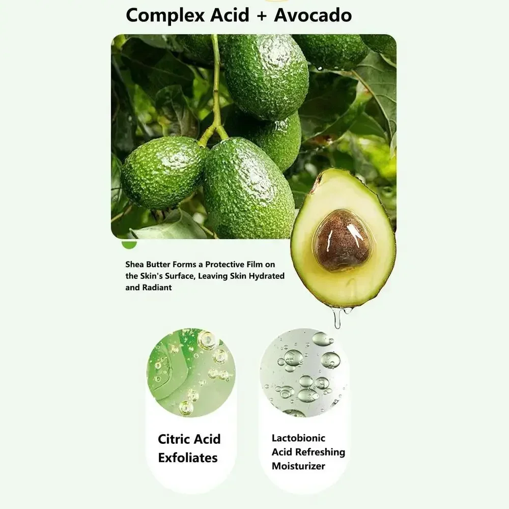 Avocado-Ton, reiner Blasenschlamm, Entfernung von Poren und Mitessern, reinigende, natürliche Hautpflege für Frauen_voghion.com
