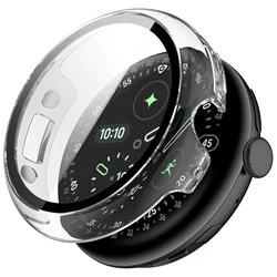 All - Around Anti - Fall Protective Shell with HD Tempered Glass for Pixel Watch 4 45mm (Transparent)