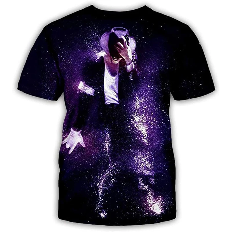 Michael Jackson hip-hop singer retro cool men Harajuku streetwear short sleeved