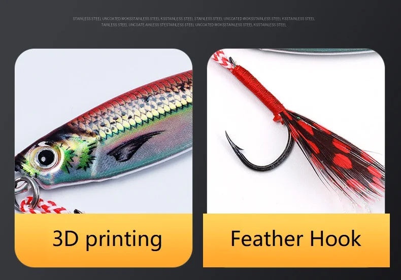 Description Picture 4 of item7g10g15g20g Jigging Fishing Lures Metal Jig Jerkbait 3D Printing Sardine Fish Bait Isca Artificial Pesca Whopper Plopper Bass