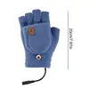 Heated Winter Gloves USB Heated Gloves Mitten Full & Half Winter Gloves Washable Fingerless Gloves For Adults Girls Boys 6