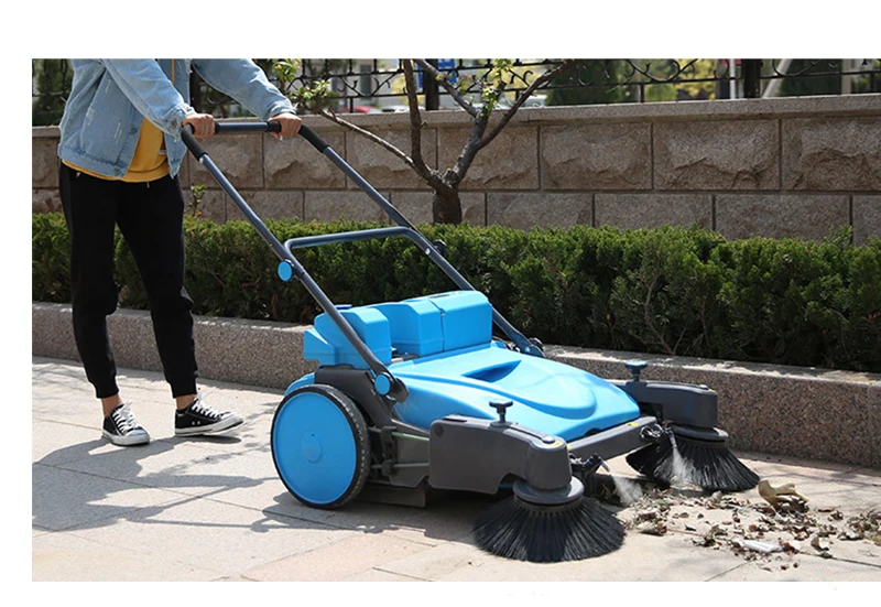 Sa9eac32d19f04c94bac1c52ffa96d7a8w Sweeper-950S Mini Walk Behind Hand Push Workshop Street Floor Vacuum Brush Sweeper