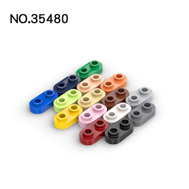 100pcs 35480 Building Blocks 10 pezzi piastra 1x2 arrotondata con 2 borchie aperte per parti di mattoni fai da te MOC compatibil 5