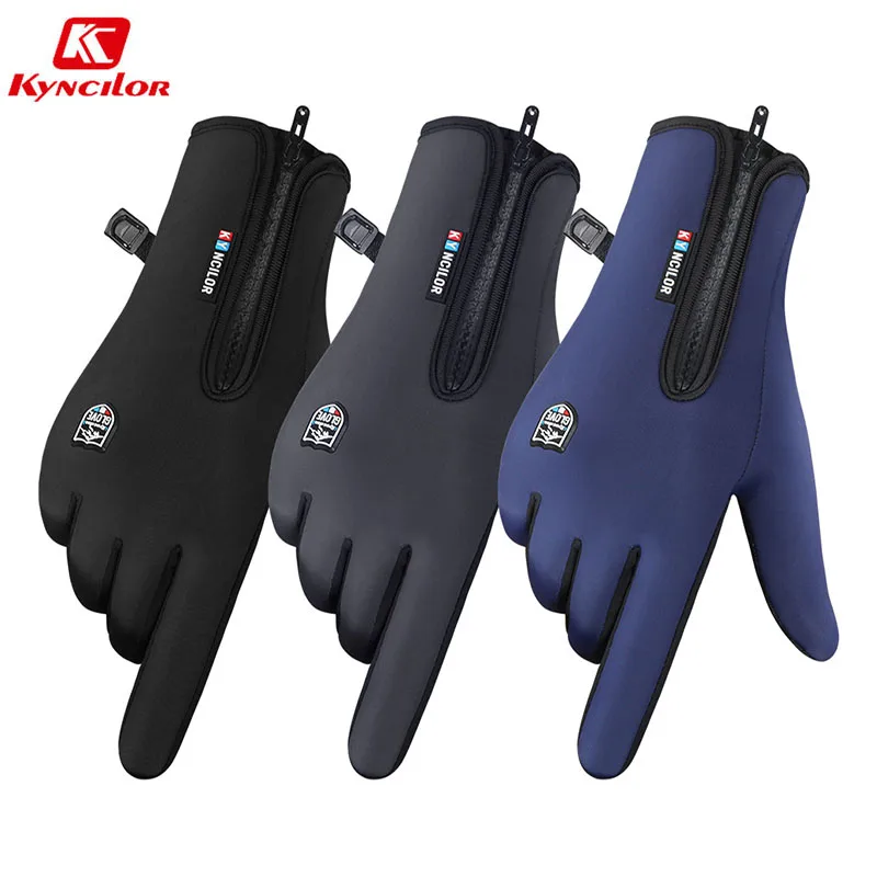 Kyncilor-guantes cálidos para ciclismo, manoplas de dedo completo con pantalla táctil para invierno, resistentes al viento, resistentes al agua, para esquí y motocicleta - AliExpress y
