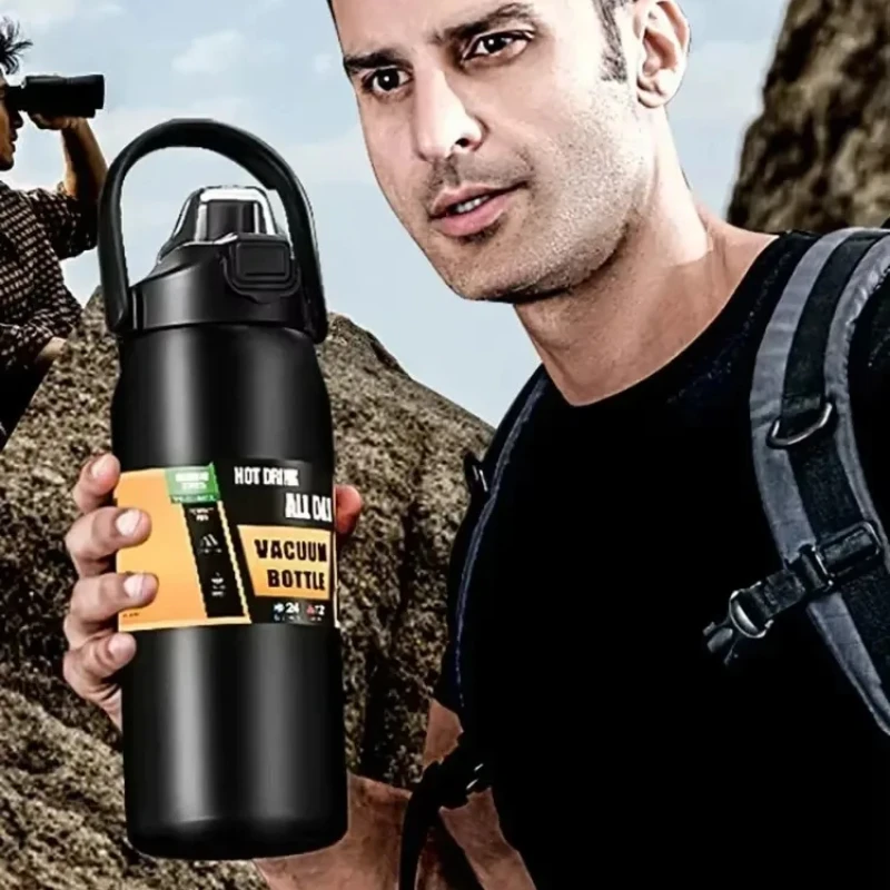 304 Stainless Steel Insulated Cup, Outdoor Portable Vacuum Bottle, Hot and Cold Sports Large Capacity Water Bottle