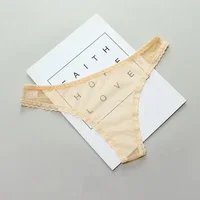 Sexy Transparent string culottes femmes dentelle voir à travers l'entrejambe maille bas Sexy sans couture taille basse t-pantalon sous-vêtements 6