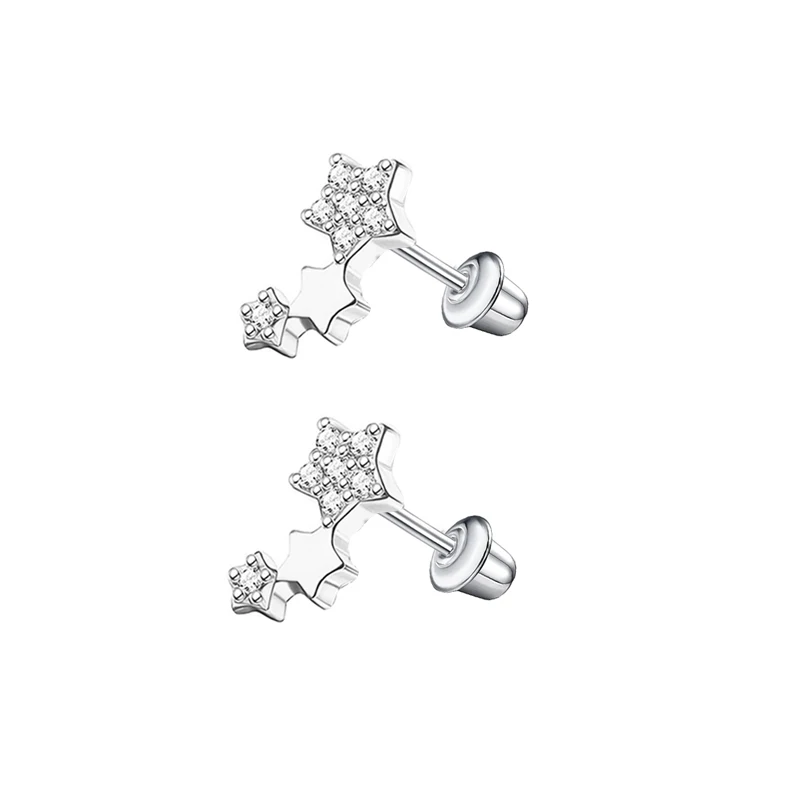 2pcsc Mini Crystal Butterfly Sweet Stud Earrings for Women Flower Helix Cartilage Tragus Lobe Teen Ear Piercing Jewelry Ear Stud