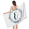 1pc Flower wreath letter pattern Pattern Beach Towel,Ultra-Fine Fiber Beach Blanket,Highly Absorbent Bath Towel,Suitable 5