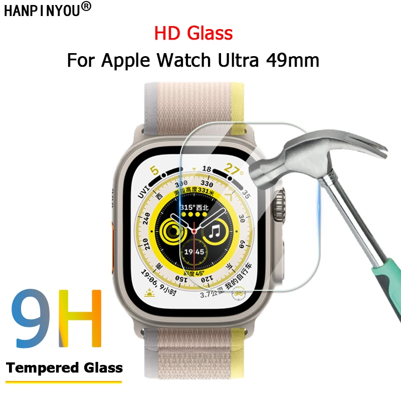 Per Apple Watch Ultra 49Mm Smartwatch Ultra Slim Hd Clear 2.5D 9H Durezza Protezione Dello Schermo Con Pellicola In Vetro Temperato Temperato