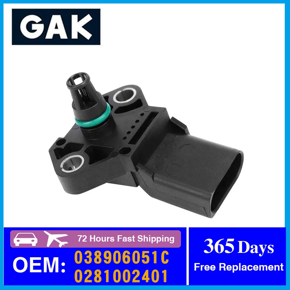 Gak-Sensor De Mapa De Presión De Admisión De Aire, Accesorio Para Audi, Vw, Seat, Skoda 0281002401, 038906051C 0, 281, 002, 401, 038, 906, 051 C
