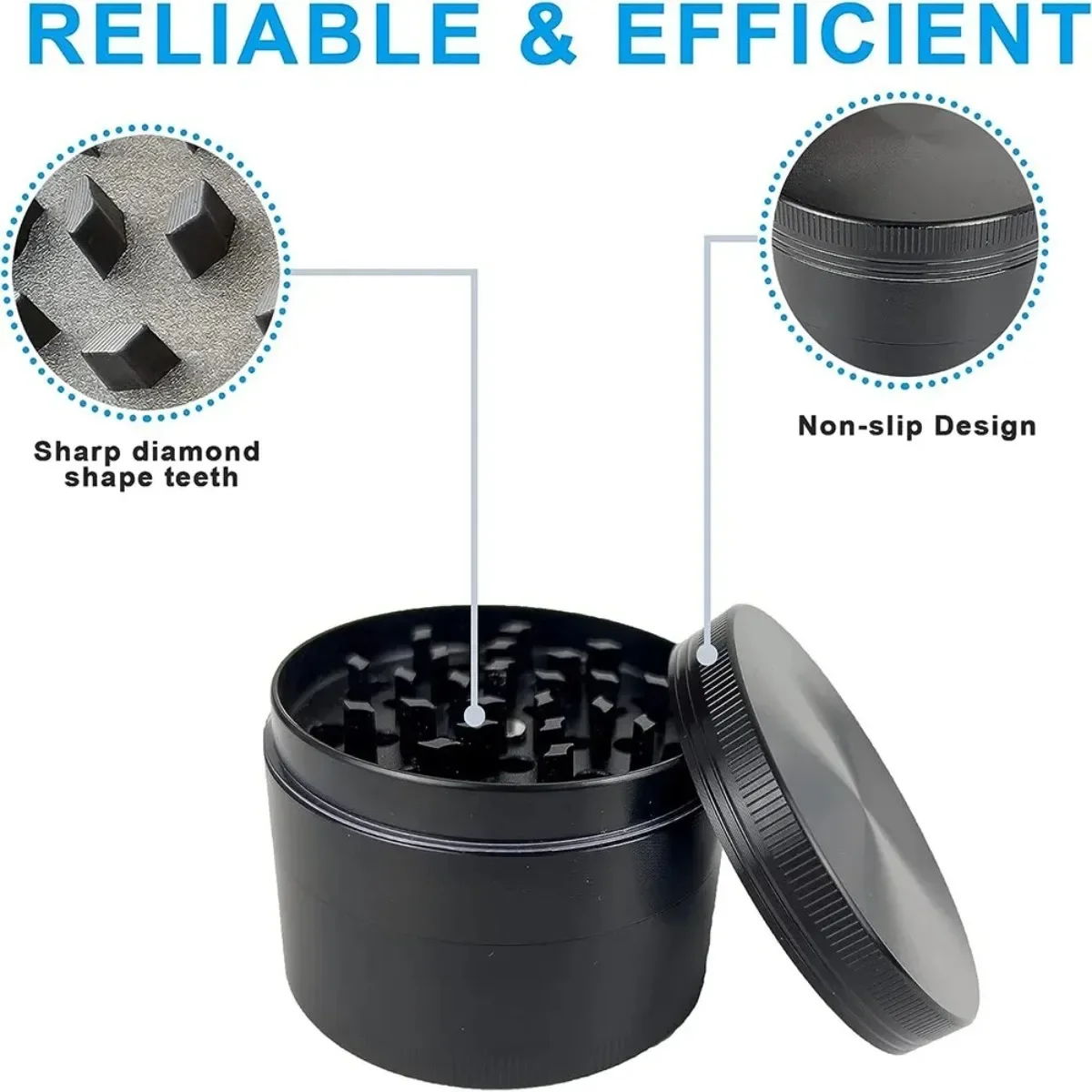 40mm 4-layer Metal Herbal Spice Grinder Made of Aluminum-zinc Alloy with Scraper Kitchen Utensil Smooth Portable Grinding Tool