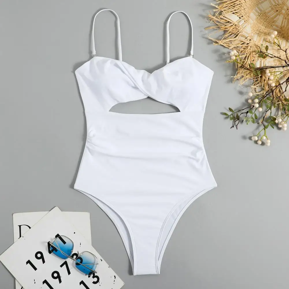 

Popular Women Swimwear Nylon Women Monokini with Chest Pad Hollow One-piece Bathing Monokini Pool Wearing