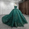 Jancember Strapless Ball Gown Sequins Court Train Appliques Lace Up Stylish Quinceanera Dresses 2023 Vestidos De 15 Años DY6521 4
