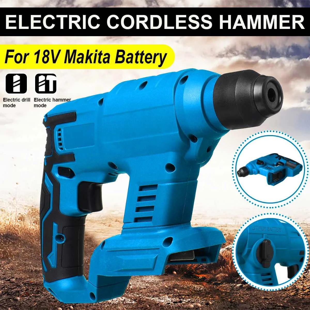 Drillpro1000W Electric Hammer Impact Drill Screwdriver Multi-function Rotary Electric for Makita18V Battery Power Tool 2