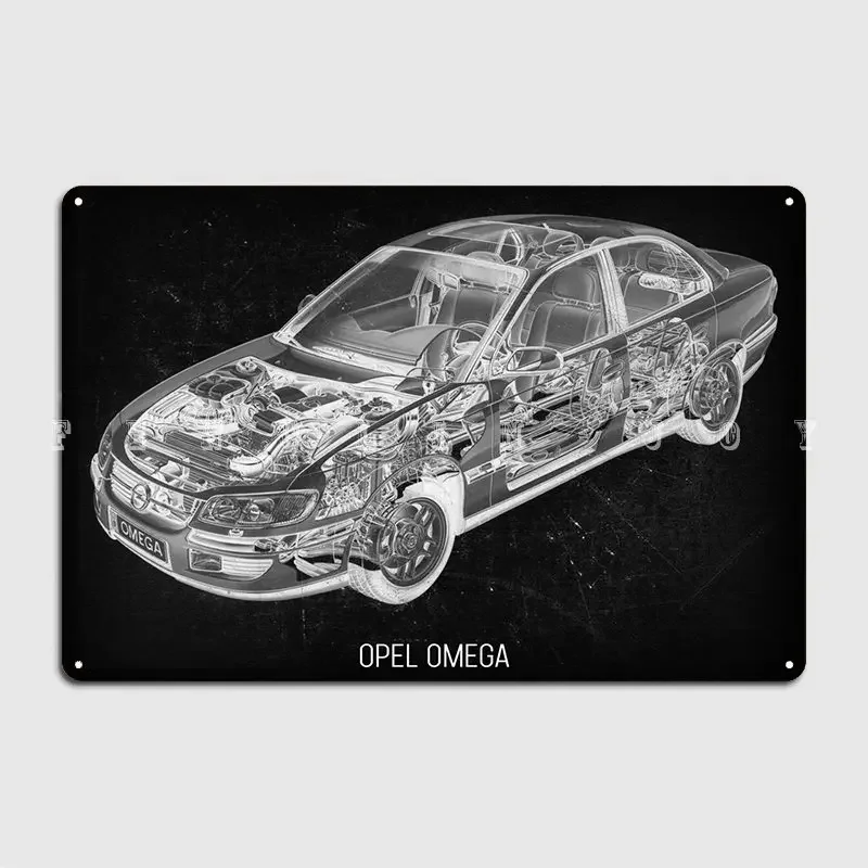Opel Omega Metal Sign Cinema Kitchen Garage Club Custom Painting Decor Tin Sign Poster