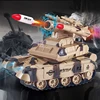 Rc Tank Smoking Shoot Bullet Electronic Remote Control Car Move By Apron Wheel Rocket Sled Toy With LED Flame Sound Kids Gift 1