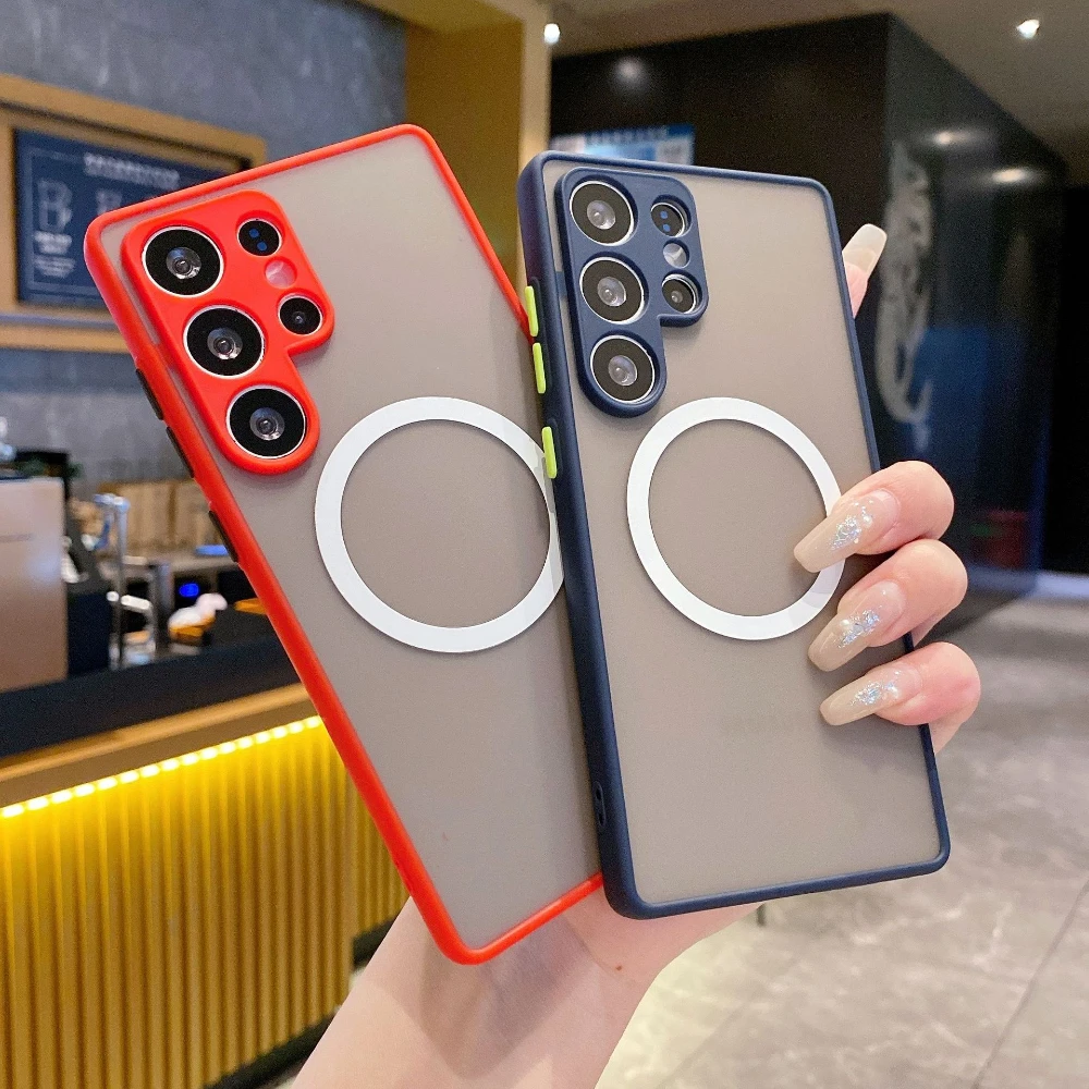 Sleek Matte Magnetic Shockproof Phone Case with MagSafe Compatibility