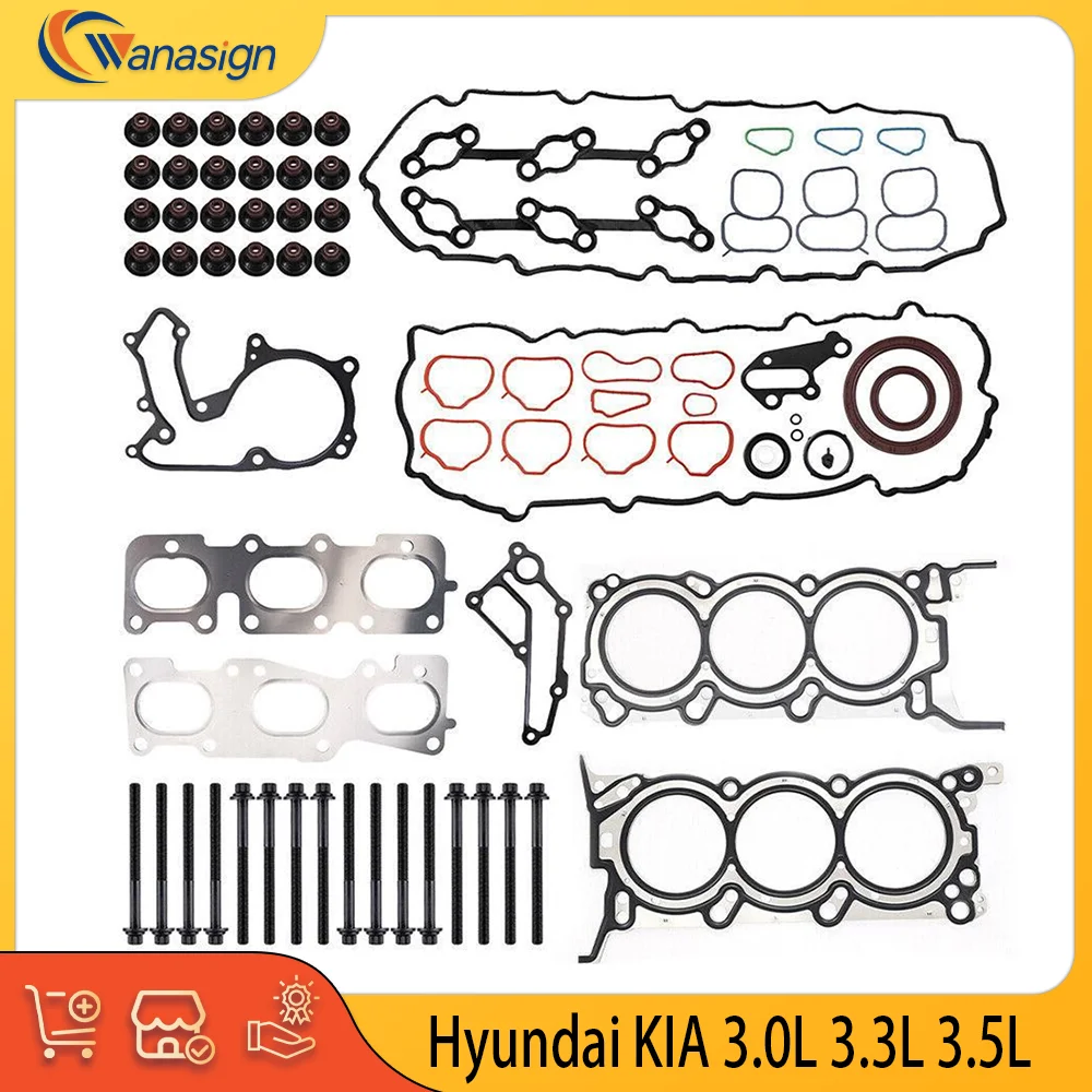 Комплект прокладок для головки, Комплект болтов для Hyundai KIA GENESIS GRAND SANTA Fe greatcadenza SEDONA SORENTO 3.0L 3.3L 3.5L V6 3,0 3,3 L