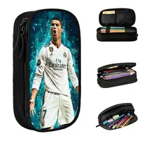 Football Ronaldos Pencil Case Cr7 Pencilcases Pen Box for Student Cr7 Soccer Big Pencil Bags School Supplies Stationery 1