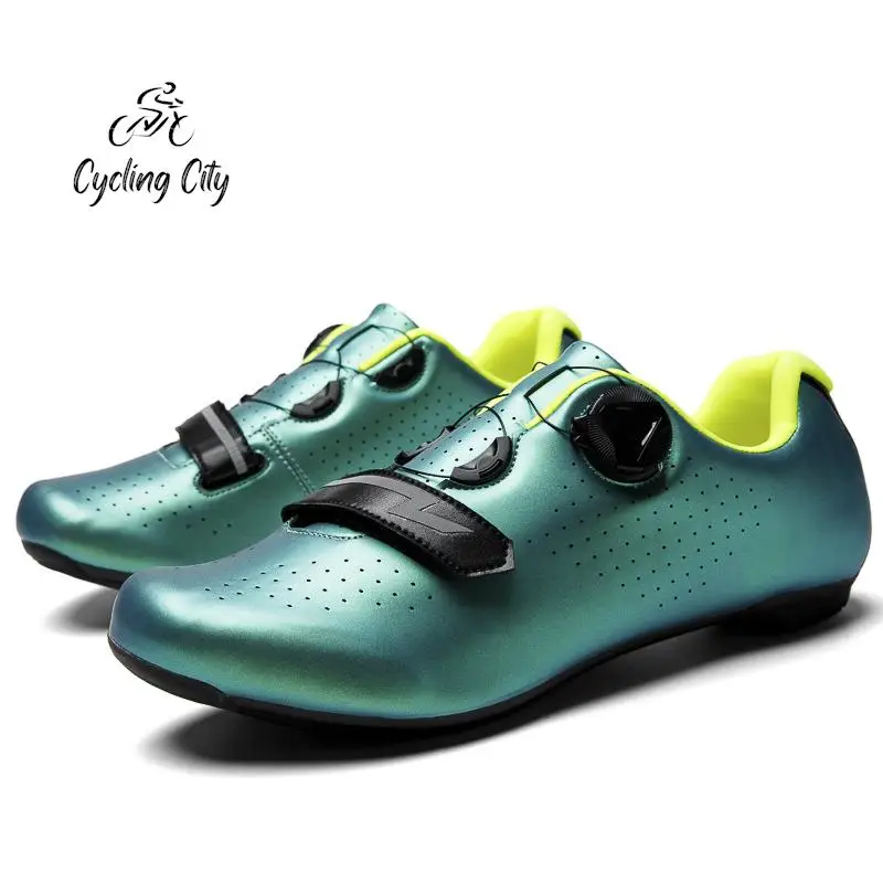 Cycling City Lockable Bicycle Cycling Shoes Bicycle Lock Shoes Men's Road Colorful Sneakers Striped